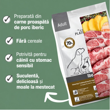 Platinum Dog Adult Iberico, hrana uscata caini adulti, 1.5 kg